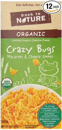 Back to Nature Organic Macaroni and Cheese Dinner, Crazy Bugs, 6 Ounce (Pack of 12)