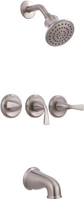 Premier 3552595 Sanibel Three-Handle Tub & Shower Faucet, Brushed Nickel, 7.48 " x 7.48 " x 7.48"