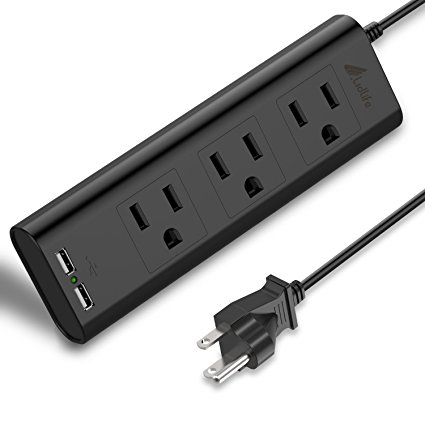 Extension Cords, Lidlife 6 Outlet Power Strip Surge Protector Extension Socket with Smart 4 USB Output Charging Station 1875W 110-125V 6.5 Feet