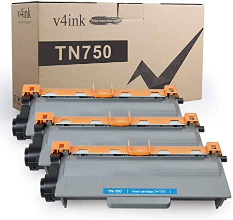 V4INK 3 Pack Compatible Replacement for Brother TN720/ TN750 Toner Cartridge - for use in Brother HL5450DN HL5470DW HL6180DW DCP8110DN MFC8710DW Series Printers