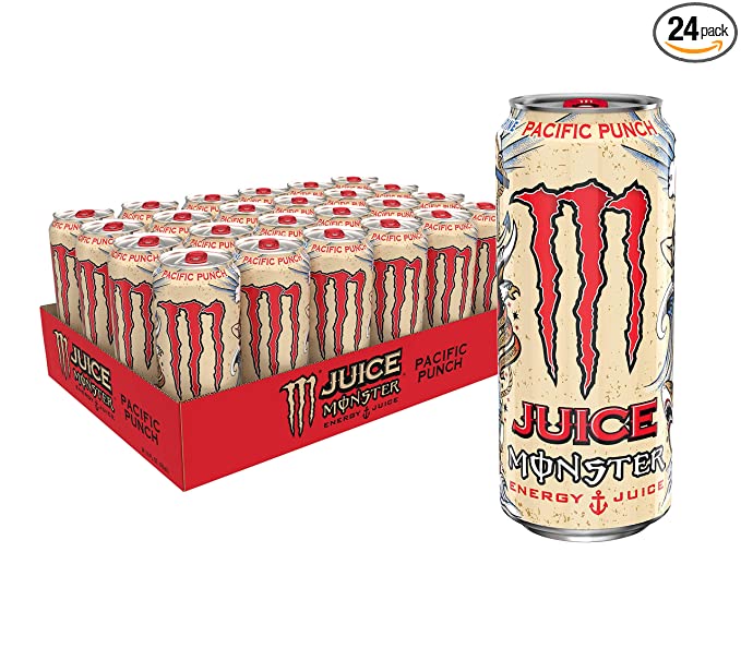 Juice Monster Pacific Punch, Energy   Juice, Energy Drink, 16 Ounce (Pack of 24)