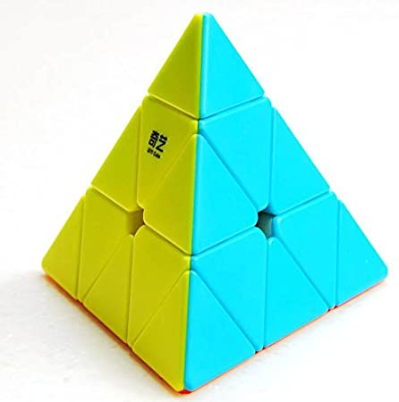 Cubelelo Qiyi Qiming Pyraminx Stickerless Speed Cube Puzzle Magic Cube Puzzle Toy