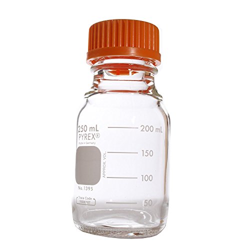 PYREX 100mL Round Media Storage Bottles, with GL45 Screw Cap, Ea