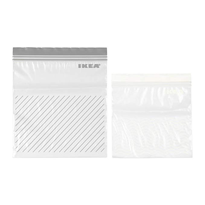 50 IKEA resealable bags (ISTAD) - GREY - ziplock - food freezer sandwich bags - 25 x 1.2L   25 x 2.5L …