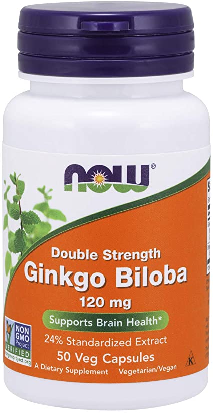 NOW Ginkgo Biloba 120 mg,50 Veg Capsules