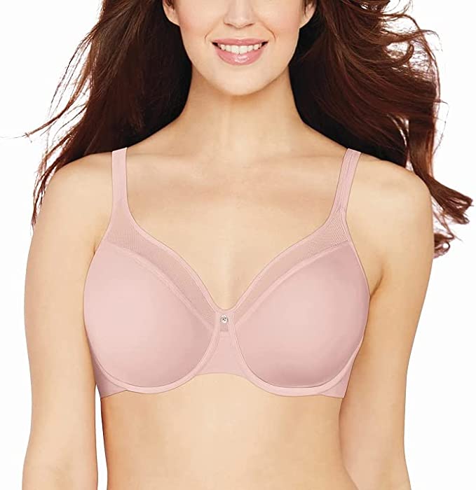 Bali One Smooth U Underwire Bra, Ultra Light Underwire T-Shirt Bra, Convertible Underwire Bra with Stay-in-Place Straps