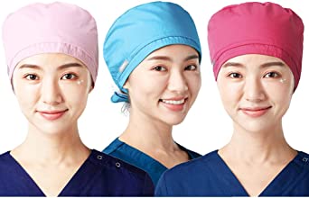 HADM Womens Floral Surgical Scrub Cap & Face Mask Set, Sweatband Medical Bouffant Hat Set for Doctor Nurse - Unisex