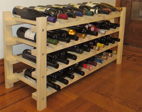 40 Bottle Capacity Wine Rack Storage Shelves Solid Wood WN40