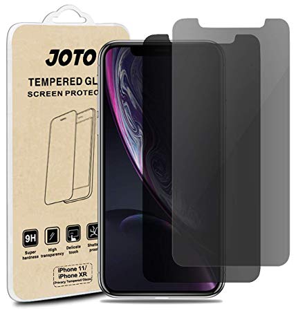 JOTO iPhone 11 / iPhone XR Privacy Screen Protector, [2-Pack] Anti-Spy Tempered Glass Film Screen Guard for Apple iPhone 11 2019 / XR 6.1 inch 2018