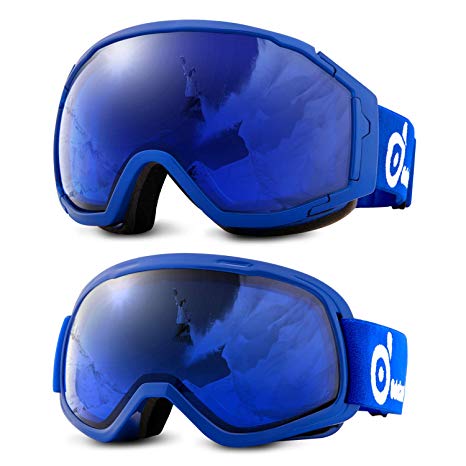 Odoland Snow Ski Goggles S2 Double Lens Anti-Fog Windproof UV400 Eyewear for Adult and Youth-Skiing, Snowboarding, Motorcycle Cycling and Snowmobile Winter Outdoor Sports Protective Glasses