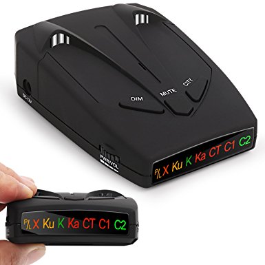 Radar Detector, Elenest High Performance V15s Laser Detector for Cars with Voice Alert and Car Speed Alarm System with 360 Degree Detection (Black)