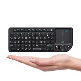 Rii Mini Wireless 24GHz Keyboard with Mouse Touchpad Remote Control Black mini X1 for Raspberry piHTPCXBMCGoogle and Android TV KP-810-10LL