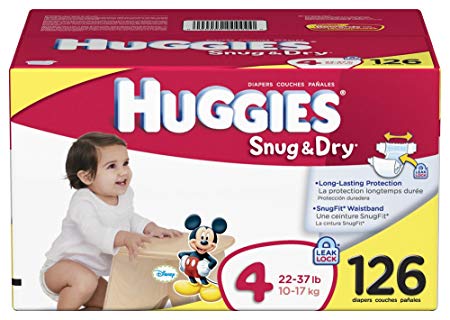 Huggies Snug & Dry Diapers, Size 4, 126-Count