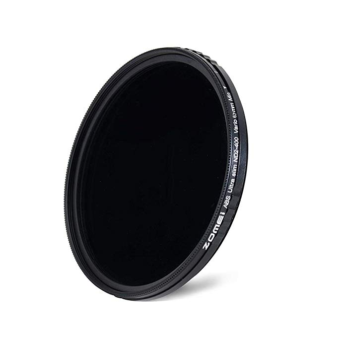 67MM Neutral Density Filter, ZOMEi ABS Ultra Slim ND2-ND400 Adjustable Variable Lens Filter with No X Pattern on Images for DSLR Cameras, Optical Glass Fader (New Generation)
