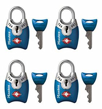 Master Lock 4689Q TSA Accepted Padlocks with Keys, 4-Pack