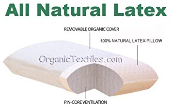 Organictextiles All Natural Talalay Latex Organic Cotton Cover - Standard Size. Made in USA