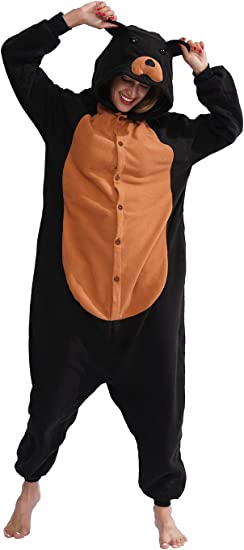 Adult Bear Onesie Animal one-piece Pajamas Cosplay Animal Homewear Sleepwear Jumpsuit Costume for Women and Men…