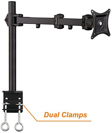 Duramex (TM) LCD Monitor Mount Stand Fully Adjustable upto 27" (Single Monitor Desk Mount)