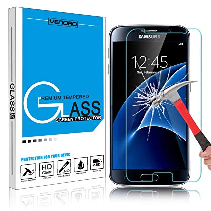 Galaxy S7 Screen Protector, HengTech (TM) Premium 9H Tempered Glass [Anti-Fingerprint] [Oleophobic] Screen Protector Film for Samsung Galaxy S7