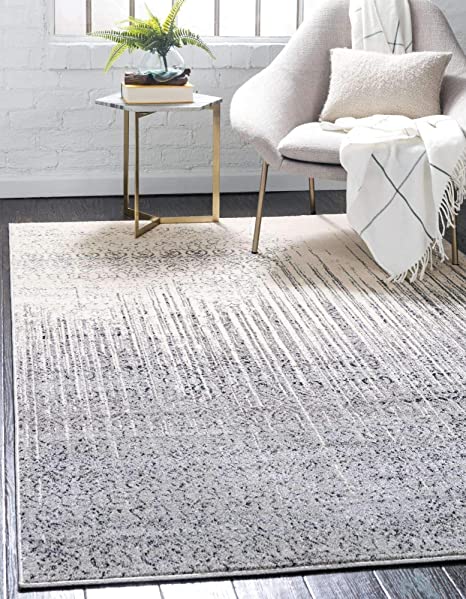 Unique Loom Del Mar Collection Contemporary Transitional Gray Area Rug (10' 6 x 16' 5)