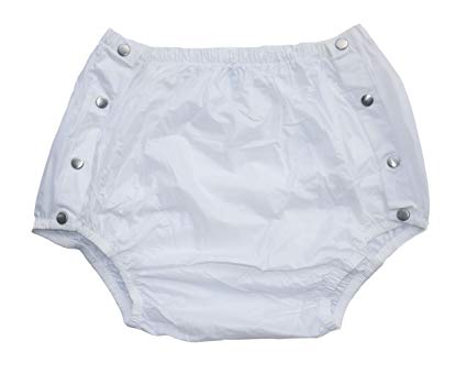 Haian Adult Incontinence Snap-on Plastic Pants Color White (X-Large)