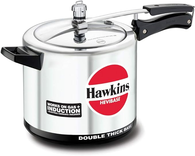 Hawkins Hevibase HAIH65 Pressure Cooker, 6.5 Liters, Silver