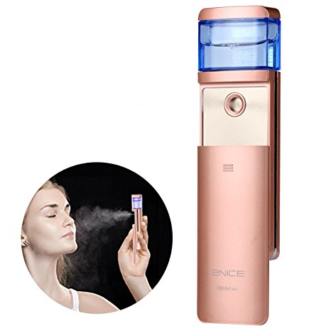 2NICE BBMist M01 Portable Handy Nano Facial Mist Sprayer Rechargeable and Sliding Cover Design Mini Steamer for Outdoor Water SPA (Gold)