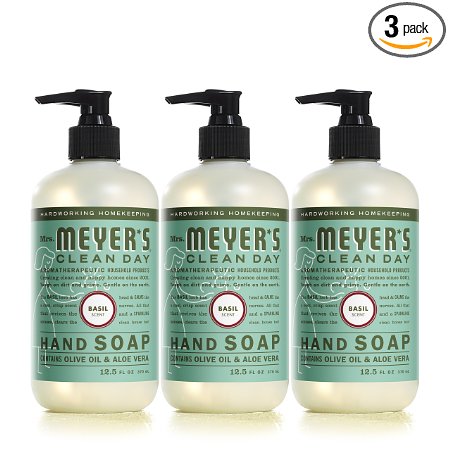 Mrs. Meyer's Liquid Hand Soap, Basil, 12.5 Fluid Ounce (Pack of 3)