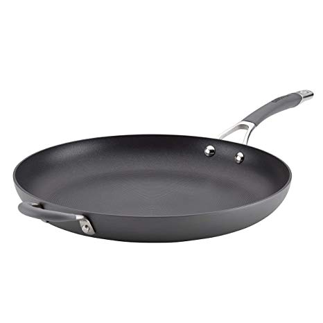 Circulon Radiance Hard-Anodized Nonstick Skillet with Helper Handle, 14-Inch, Gray