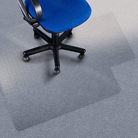 Office Marshal® Premium Chair Mat with Lip - 36" x 48" - Carpet Floor Protection - 100% Pure Polycarbonate, No-Recycling Material - Transparent, High Impact Strength