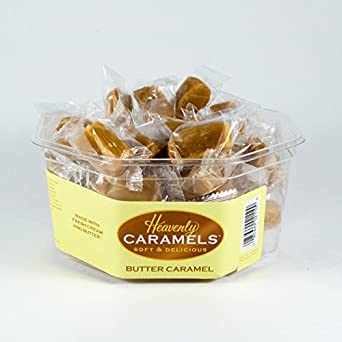 J Morgan Confections Heavenly Caramels, Butter Flavor (1 lb. 2 oz, 45 ct, Single-Pack); Gourmet, Artisan Soft and Chewy Butter Caramel Candies, Creamy and Smooth, Hand-Crafted Golden Treats