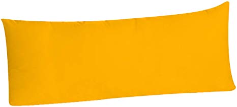 Body Pillowcase Pillow Cover Brushed Microfiber, Body Pillow Cover (20x54 Body Pillowcase, Yellow Gold - Envelope Closure)