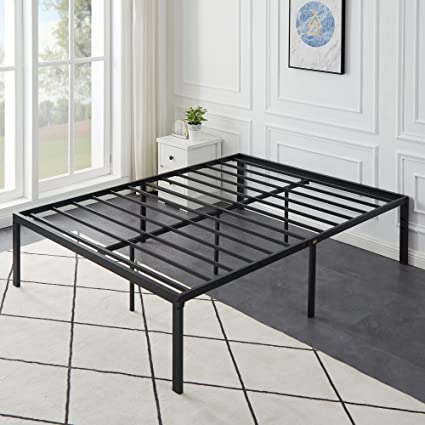 VECELO 18" Queen Metal Platform Bed Frame,Heavy Duty Steel Slat/Easy Assembly Mattress Foundation/No Box Spring Needed