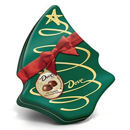 DOVE Milk Chocolate Truffles in Christmas Tree Gift Box 5.64 Ounce Tin