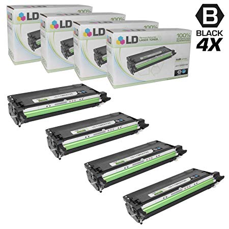 LD Remanufactured Toner Cartridge Replacement for Xerox Phaser 6180 113R726 High Yield (Black, 4-Pack)
