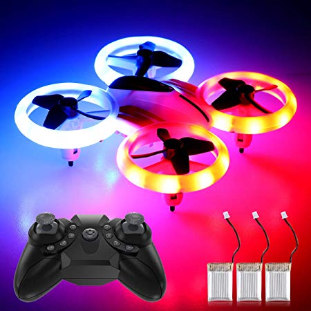 Mini Drones for Kids Beginners 3 Batteries RC Helicopter Quadcopter Boys and Girls Small RC Drones Mini Quadcopter with LED Lights Auto Hovering 3D Flip Headless Mode