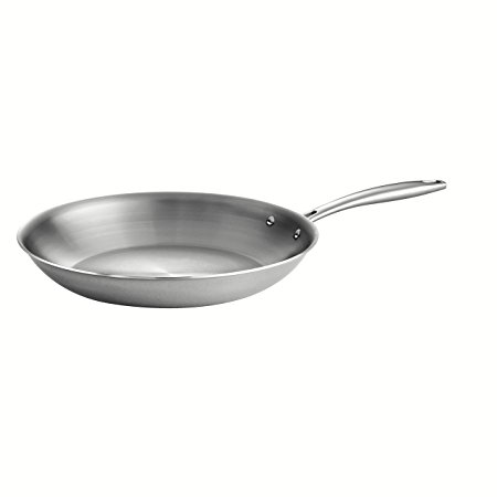 Tramontina 80116/007DS Gourmet 18/10 Stainless Steel Induction-Ready Tri-Ply Clad Fry Pan, 12-Inch, Stainless