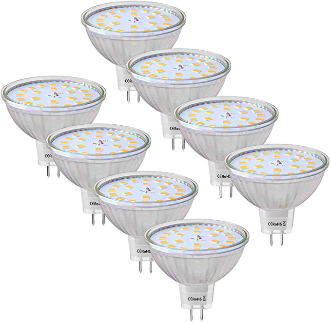 QNINE 8-Pack Warm White MR16 LED Bulbs, GU5.3 LED Light Bulbs, 5W (50W Equivalent), 12V, 120° Beam Angle, 2700K, Non-Dimmable