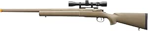 Lancer Tactical M24 Bolt Action Spring-Powered Sniper Airsoft Rifle with Scope (Upgraded CNC Aluminum Spring, 470 FPS)