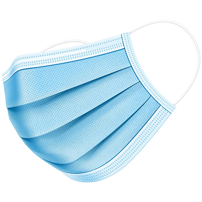 Oxgord Face Mask - 50 Disposable Ear-loop Masks - Protection From Dust, Pollen, More - Mouth Cover Ideal for Everyday Use, Blue, 1count