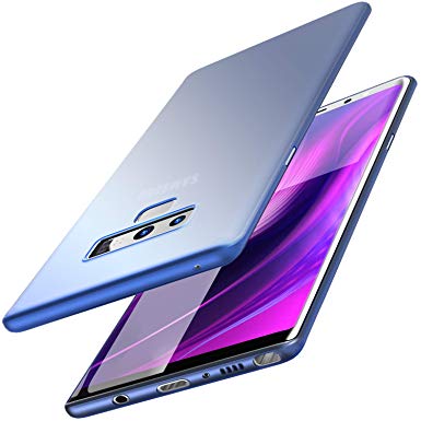 TOZO Samsung Galaxy Note 9 Case, Ultra Thin Hard Cover [0.35mm] World's Thinnest Protect Bumper Slim Fit Shell Samsung Galaxy Note 9 [ Semi-transparent ] Lightweight [Matte Blue]