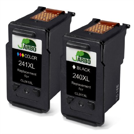 JARBO Remanufactured For Canon PG-240XL CL-241XL Ink Cartridge 1 Black 1 Tri-Color (2 Pack) Show Accurate Ink Level Uesd in Canon PIXMA MG2120 MG2220 MG3120 MG3122 MG3220 MG3222 MG3520 MG4220 MX372