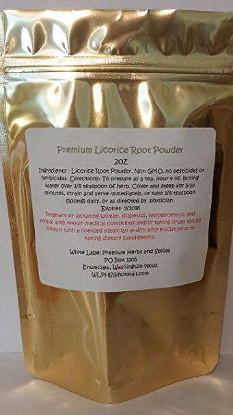 Premium Licorice Root Powder 2oz ~ Non GMO, no additives or preservatives ~ White Label Premium Herbs and Spices ~ Aromatic and Potent herb ~ Freshly hand packed to order in Heat sealed stand up pouches ~ BULK ~ Also sold in Bulk sizes ~