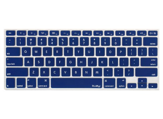 Kuzy - NAVY BLUE Keyboard Cover Silicone Skin for MacBook Pro 13" 15" 17" (with or w/out Retina Display) iMac and MacBook Air 13" - Navy Blue