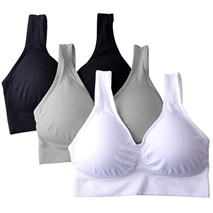 Mirity Padded Sports Bras For Women Freedom Seamless Spanx Yoga Bra Pack of 3