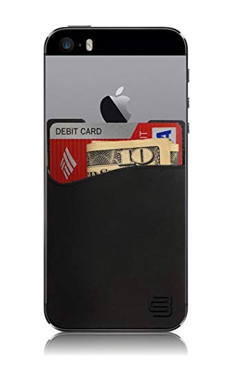 CardBuddy Stick On Card Holder Wallet, Credit Card Phone Wallet Case for Any iPhone or Android (Black)
