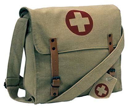 Rothco Khaki Vintage Army Red Cross Medic Shoulder Messenger Bag