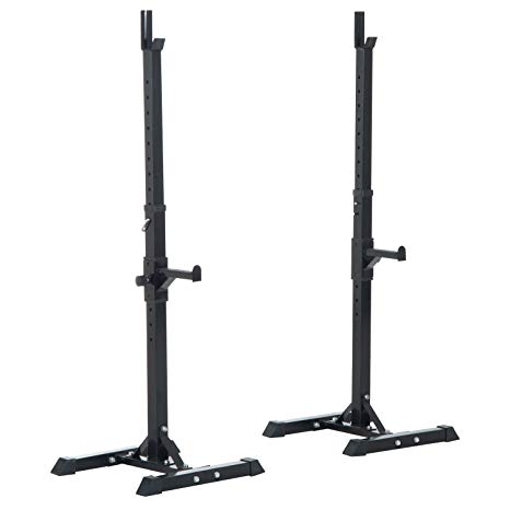 HOMCOM Heavy Duty Weights Bar Barbell Squat Stand Stands Barbell Rack Spotter GYM Fitness Power Rack Holder Bench New