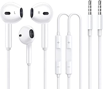 2 Pack with Apple Earbuds/Headphones/Earphones with 3.5mm Wired Earbuds with Microphone & Volume Control【with Apple MFi Certified】 Compatible with iPhone,iPad,iPod,Computer,MP3/4,Android