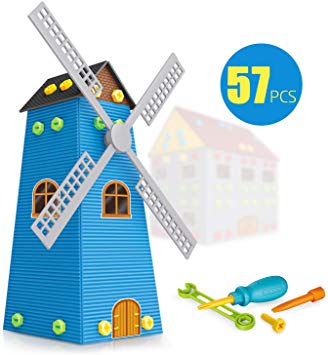 EXERCISE N PLAY DIY STEM Learning Educational Construction Engineering Building Blocks Set (Windmill)